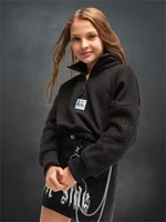 Толстовка детская с молнией на горловине Amarobaby COMFORT, цвет черный AB-OD23-32C/09-128
