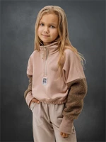 Толстовка детская с молнией на горловине Amarobaby COMFORT, цвет какао AB-OD23-32C/41-128
