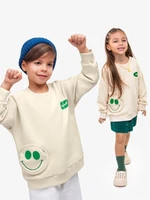 Свитшот с накладным карманом Amarobaby SMILE, цвет кремовый AB-OD23-S28/02-110