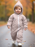 Комбинезон детский демисезонный стеганый с закрытыми ножками Amarobaby ELF, лавандово-серый AB-OD23-6201EL-40-62