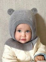 Шапка детская вязаная Amarobaby Pure Love Warm, зимняя, с утеплителем, серая AB-OD21-PLWa16/11-38
