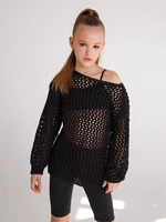 Свитер для девочки Amarobaby KNIT Trend, черный AB-OD21-KNITT2602/09-128