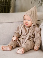 Шапка детская вязаная Amarobaby Pure Love Elf, демисезонная, бежевый AB-OD22-PLEl16/03-38