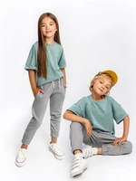 Костюм детский Amarobaby JUMP (футболка,брюки), мятный/серый AB-OD21-JUMP22/3211-92