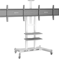 Мобильная напольная стойка для двух панелей ONKRON TS1881DV White для размера 40"-65" 1356063332