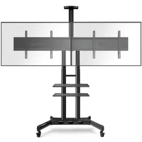 Мобильная напольная стойка для двух панелей ONKRON TS1881DV Black для размера 40"-65" 565331581