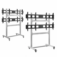 Мобильная напольная стойка для видеостен 2х2 ONKRON FSPRO2L-22 Silver для размера 40”- 55" 1813557343