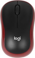 Мышь беспроводная Logitech M185, радио, оптическая, USB, 1000dpi, черный и красный [910-002633] 1891714