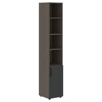 Шкаф-стеллаж узкий VELION VHCS 40.5, яшма черный/дуб сильвер, 400х430х2253 мм 1458301852