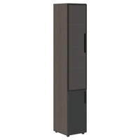 Шкаф комбинированный высокий VELION VHCS 40.2(L), яшма черный/дуб сильвер, 400х430х2253 мм 1625885324