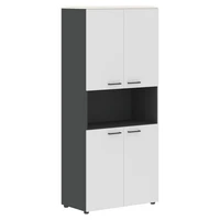 Шкаф высокий JAY JHC 85.4, ясень белый/белый/антрацит, 856х452х1949 мм 43687011