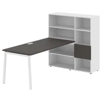 Стол-стеллаж EDIS L ELRST 1217, мокко/белый, 2190х1250х1355 мм 1923994847