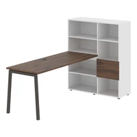 Стол-стеллаж EDIS L ELRST 1117, дуб денвер темный/мокко, 2190х1120х1355 мм 1577185692
