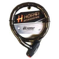 Трос-Замок HORST 18х1000мм на ключе с защитой черный (09-100255) 1704974482