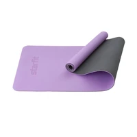 Коврик для йоги и фитнеса STARFIT FM-201 TPE, 0,6 см, 183x61 см, фиолетовый пастель/серый 1039595955