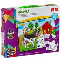 Пазл для раскрашивания Bondibon Baby You "Ферма" с мелками (арт. ВВ2823) 594969031