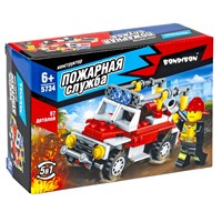Конструктор "МАШИНА" 5в1, 97 деталей, человечек с брандспойтом, Пожарная Служба, Bondibon (арт. ВВ5734) 686087993