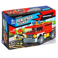Конструктор "МАШИНА" 5в1, 100 деталей, человечек с топором, Пожарная Служба, Bondibon (арт. ВВ5732) 579485486