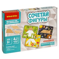 Настольная обучающая игра "СОЧЕТАЙ ФИГУРЫ" 20 заданий БондиЛогика Bondibon (арт. ВВ4883) 1539530439