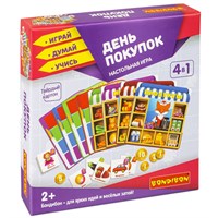 Настольная игра "ДЕНЬ ПОКУПОК" 4 в 1 Играй Думай Учись Bondibon (арт. ВВ4872) 438024651