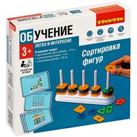 Настольная обучающая игра «СОРТИРОВКА ФИГУР» на цвета и формы, 26 заданий, 50 деталей Bondibon (арт. ВВ5049) 1214332130