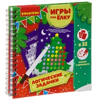 Компактная развивающая игра Bondibon «Игры под ёлку. Логические задачки» 32 шт. Новогодняя серия (арт. ВВ3541) 1716538353