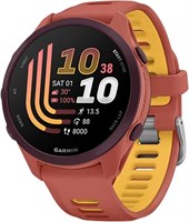 Умные часы Garmin Forerunner 170 Music 43mm Amoled красный с красным/манговым силиконовым ремешком (010-03920-55) 1102395087