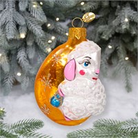 Ёлочное украшение "Овечка на луне", в подарочной упаковке, h-10 см 34752220