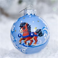 Шар "Лошадка черногривая", 65 мм., в подарочной упаковке 453600970