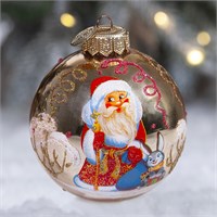 Шар "Дед Мороз и Снегурочка", 80 мм., в подарочной упаковке 1204986385