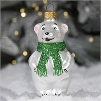 Ёлочное украшение "Мишутка в шарфе" зеленый, в подарочной упаковке h-9 см 1577282252