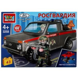 Конструктор LADA 4х4 ПИКАП РОСГВАРДИЯ, 43 дет. Город мастеров 3258-KK