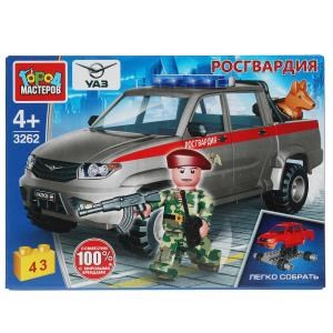 Конструктор UAZ PICKUP РОСГВАРДИЯ, 43 дет. Город мастеров SB-3262