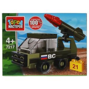 Конструктор машинка с ракетой, 21 дет. Город мастеров в кор.2*120шт 7217-AA