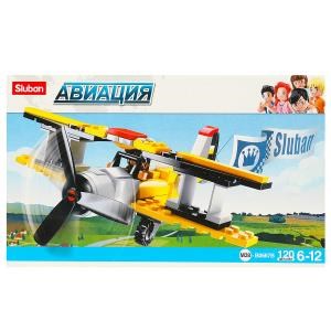 Конструктор пласт. самолет с фигуркой, 120дет. в русс. кор. в кор.72шт M38-B0667B