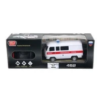 Машина р/у УАЗ 452 СКОРАЯ ПОМОЩЬ, 18 см, свет, бел, кор. Технопарк 452-18RCL-AMB-WH (48)