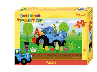 Пазл 104 "Синий трактор" (Биг Папа) # 82267
