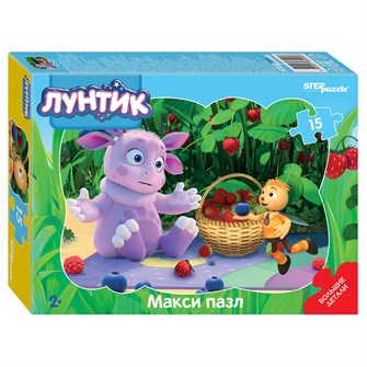 Контурный МАКСИ пазл 15 эл. "Лунтик" (Мельница) # 65004