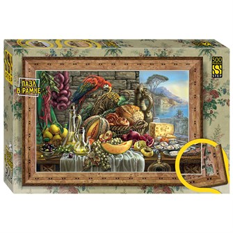Мозаика "puzzle" 500+рамка "Натюрморт с попугаем" # 91029