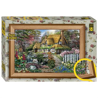 Мозаика "puzzle" 500+рамка "Домик в саду" # 91028