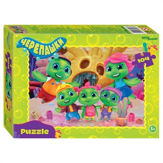 Мозаика "puzzle" 104 "Черепашки" (0+ Медиа) # 82248