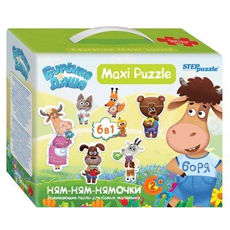 Мозаика "puzzle" 6в1 "Буренка Даша" (RIKI) # 68004