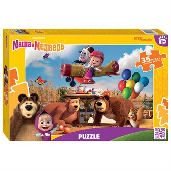 Мозаика "puzzle" 35 MAXI "Маша и Медведь (нов.)" (Анимаккорд) # 91282