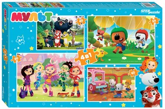 Мозаика "puzzle" 4в1 "Мульт" (0+ Медиа) # 92317