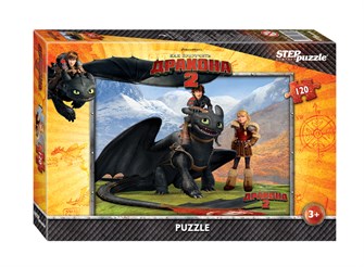 Мозаика puzzle 120 Драконы (DreamWorks) # 75126