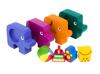 Игра из дерева Первый пазл малыша. Подбираем фигуры. Игрушки (Baby Step) # 89026