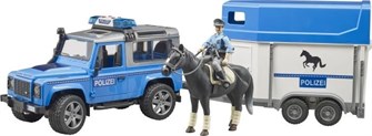 Внедорожник Land Rover Defender полицейский с прицепом, фигуркой и лошадью 47129717