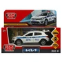 Машина металл KIA RIO X ПОЛИЦИЯ длина 12 см, двер, багаж, инерц, белый, кор. Технопарк XLINE-12POL-WH