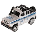 Машина металл UAZ HUNTER ПОЛИЦИЯ 11,5 см, двери, багаж, серебристый, кор. Технопарк HUNTERBCH-12POL-SR