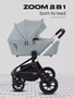 Коляска 2 в 1 Mowbaby Zoom Silver 2025 green tea 4670078647627